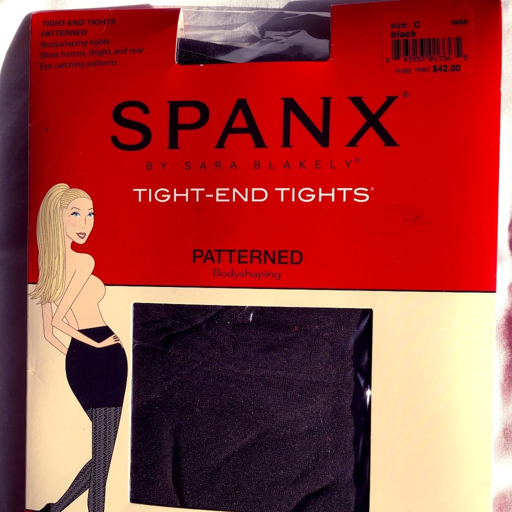 Spanx Tight-End Patterned Tights Black Size C